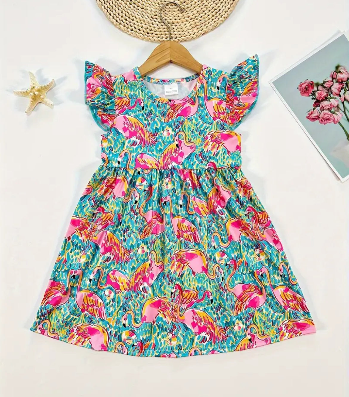 Flamingo Flutter Sleeve Dress, girl, kids, Peel N Eat / SALE: Reg. $17.95