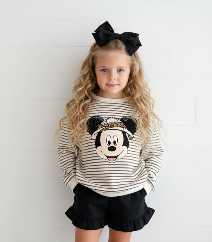 Mickey Safari Striped Long Sleeve Shirt, Magical, unisex