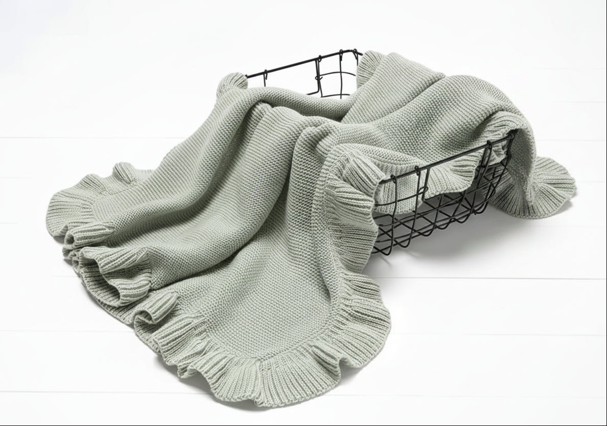 Sage Green Blanket, gift, baby, Shower, unisex, toddler