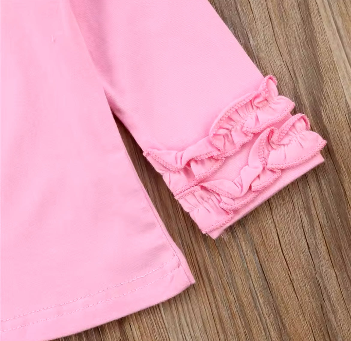 Pink Ruffle Long Sleeve Shirt, Girl's, Toddler, kids