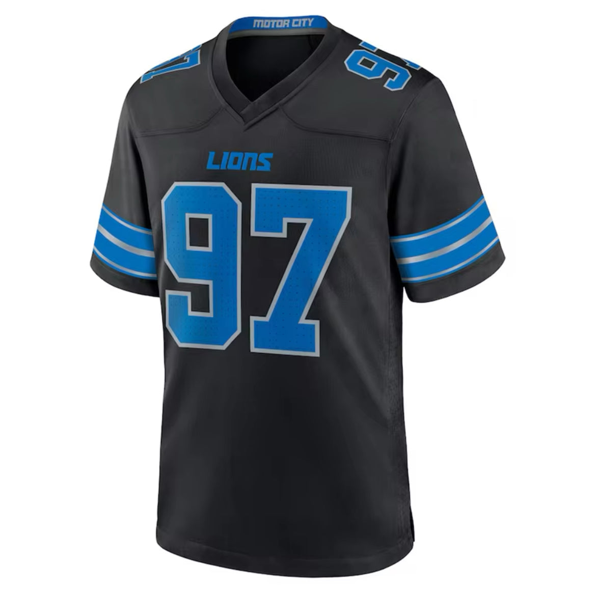 Detroit Lion's Black Jersey Shirt, Adult, football, unisex, Hutch, Goff