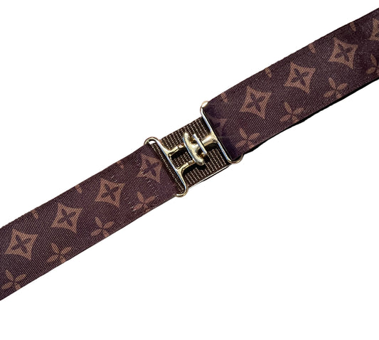 Brown Diamond Print Belt, Adjustable, gift, preppy