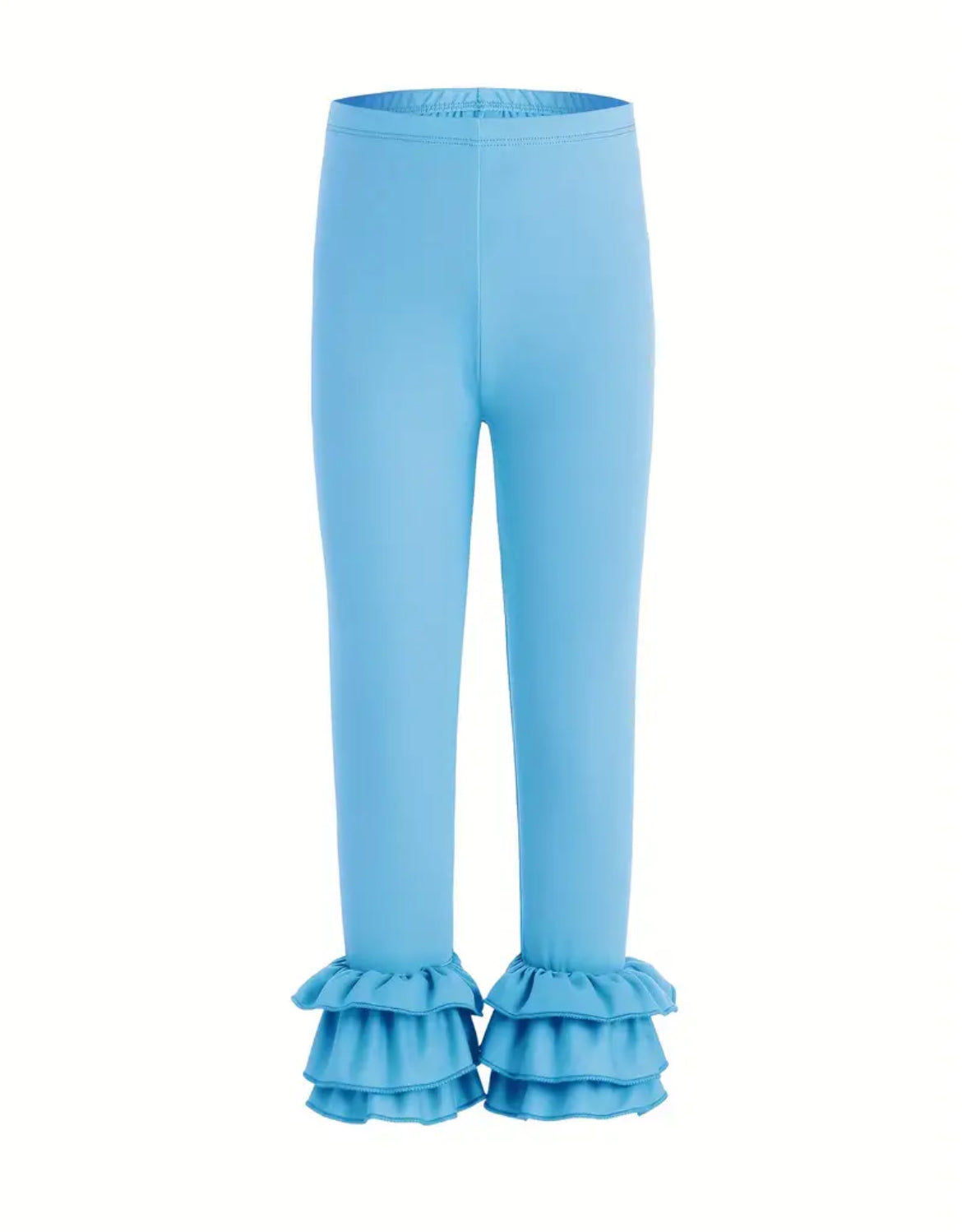 Blue Ruffle Leggings, kids, clothing, pants, girls