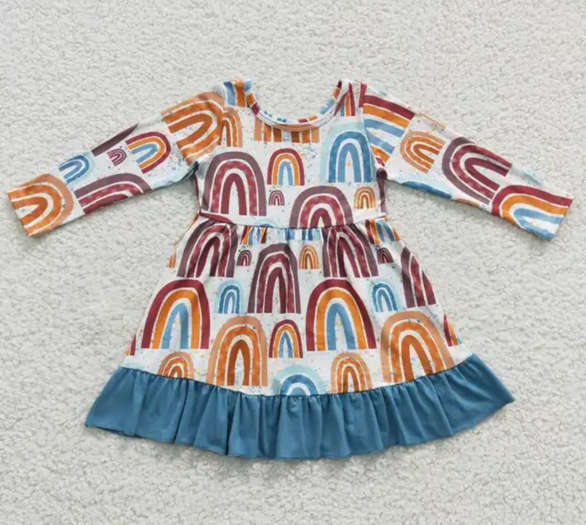 Rainbows & Ruffles Dress, Milk Silk, girl, kids, clothing, Fall