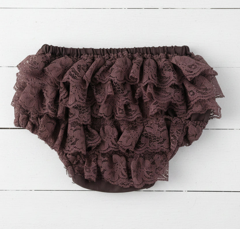 Ruffle Baby Bloomers-Chocolate Brown, Diaper Cover