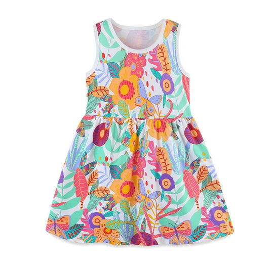 Colorful Floral Twirl Dress, kids, clothing, toddler, girl