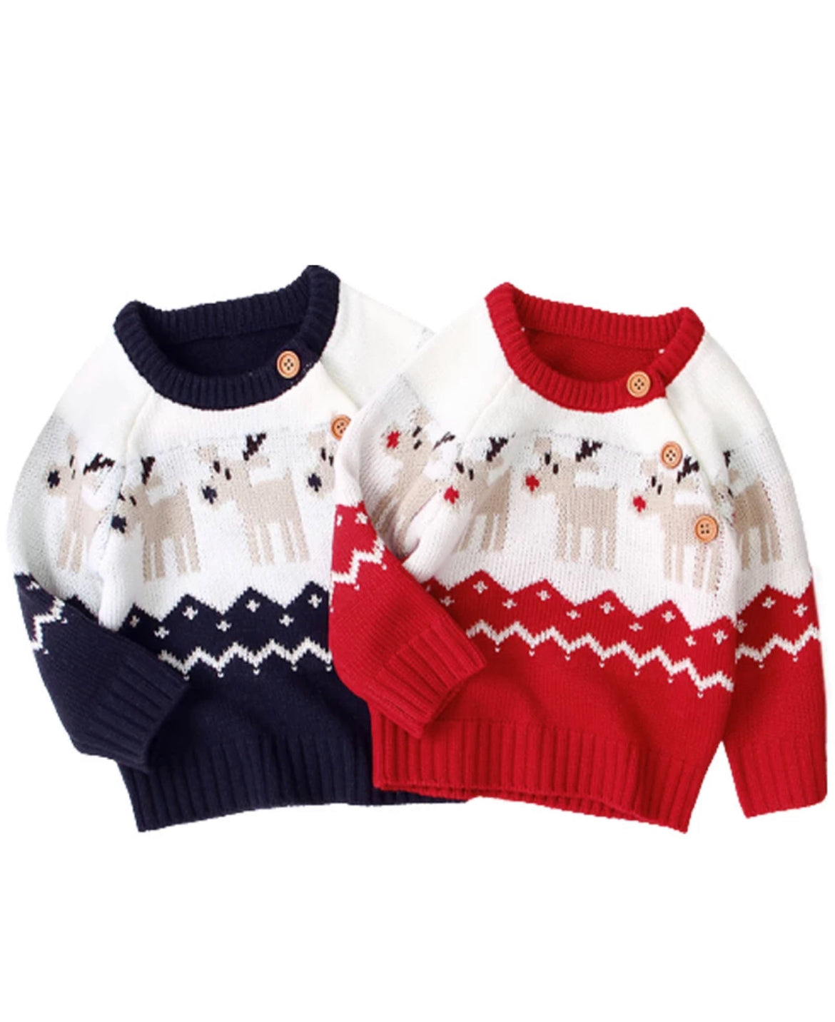 Blue or Red Unisex Knit Sweater, kids, top, winter, holiday, Christmas