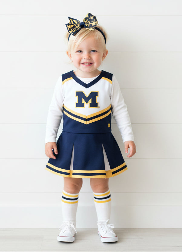 Michigan Nylon Headband with Bow, baby, toddler, child