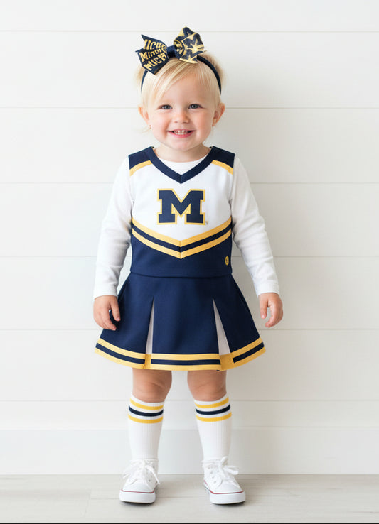 Michigan Nylon Headband with Bow, baby, toddler, child