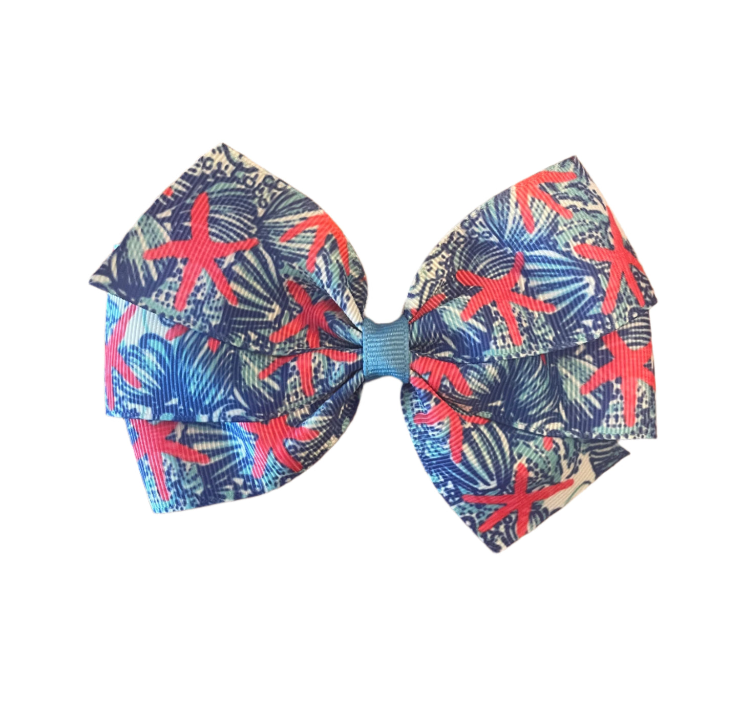 She Shells Hair Bow, girl, clip, beach, gift, starfish