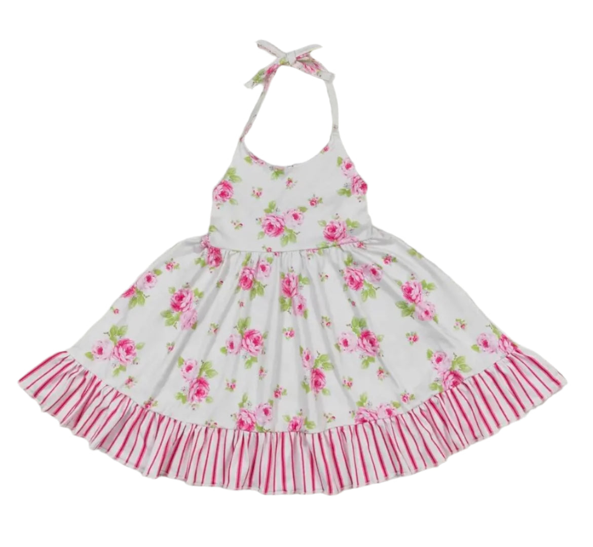 Shabby Rose Halter Dress, Milk Silk, girl's, kids, Summer