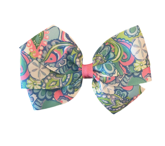 Conch Shells Hair Bow, girl, clip, preppy, republic, coral