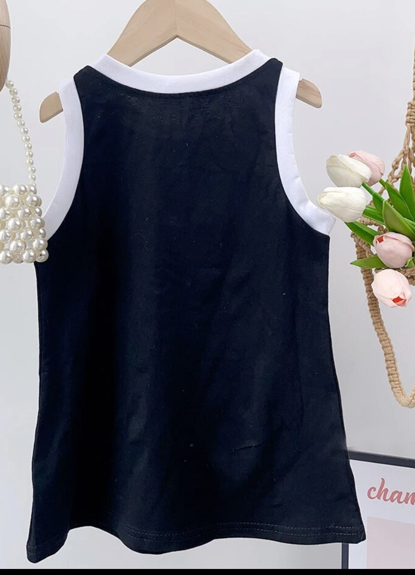 Black & White Daisy Dress, girls, tank, Sleeveless / SALE: Reg. $19.95