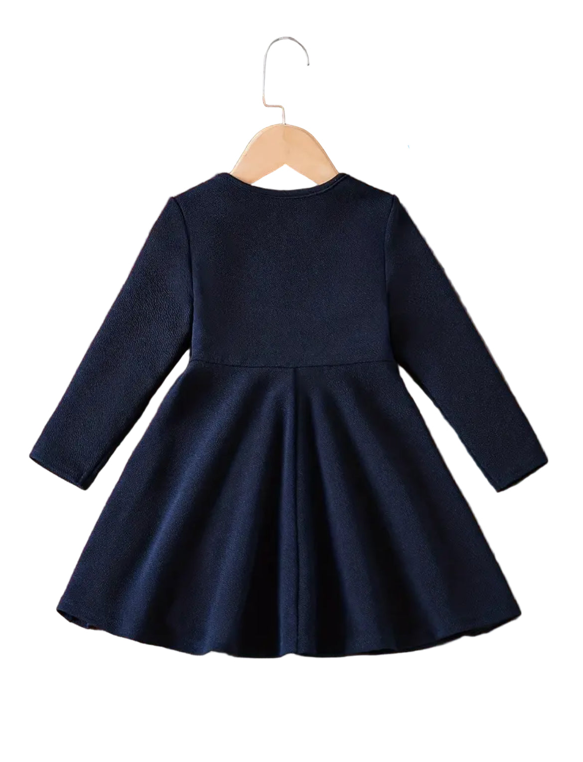 Navy Blue Long Sleeve Dress, girl, kids, holiday
