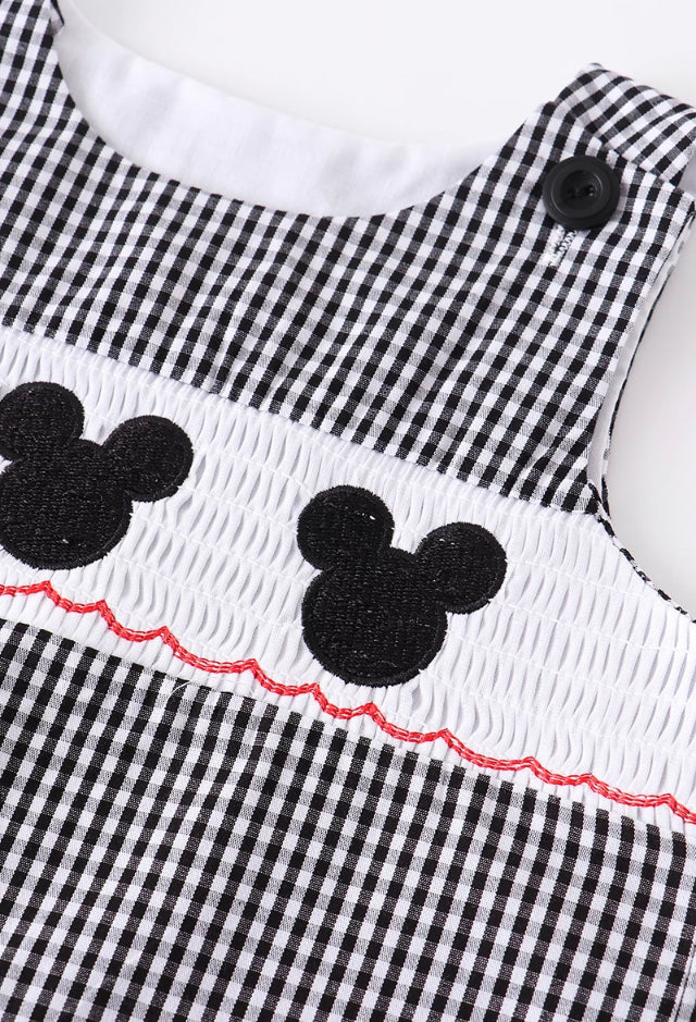 Black & White Checked Mickey Romper, kids, Disney, baby