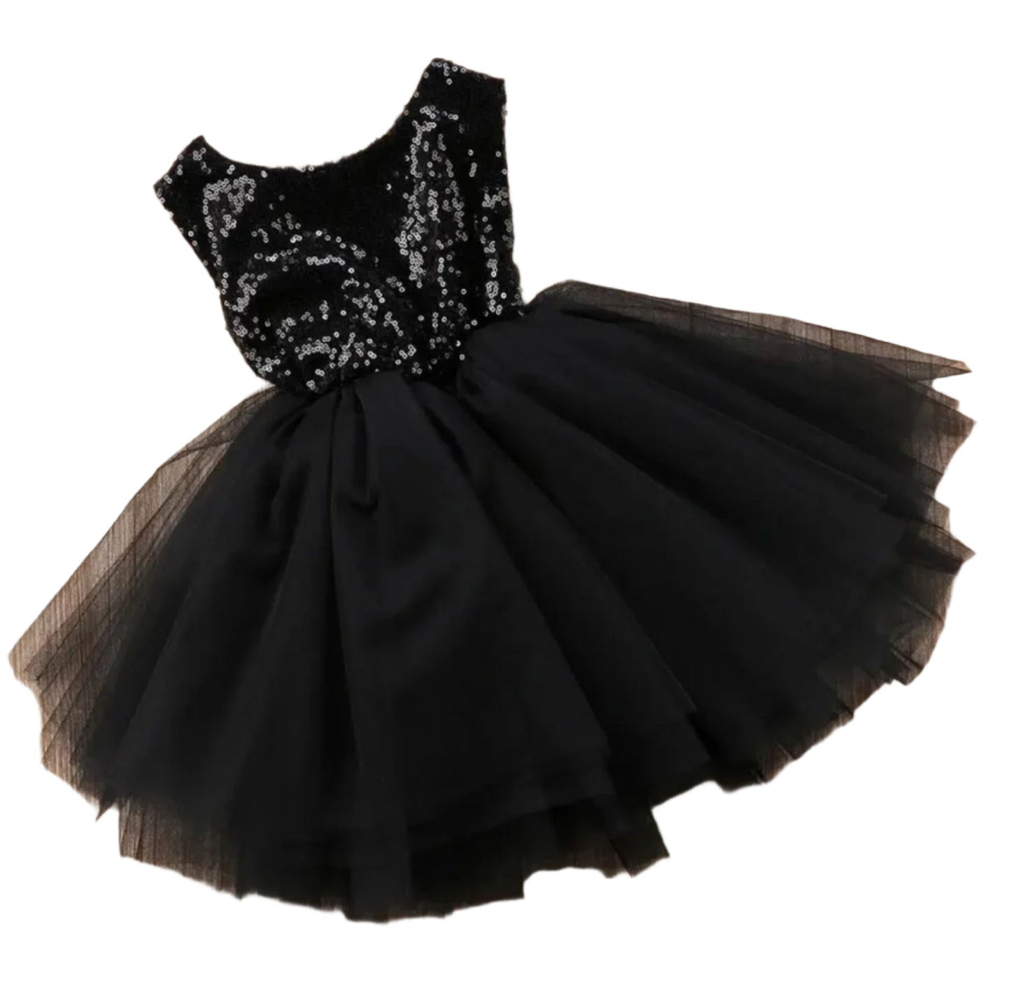 Sequin & Tulle Boutique Dress in Black, Toddler, girl, holiday
