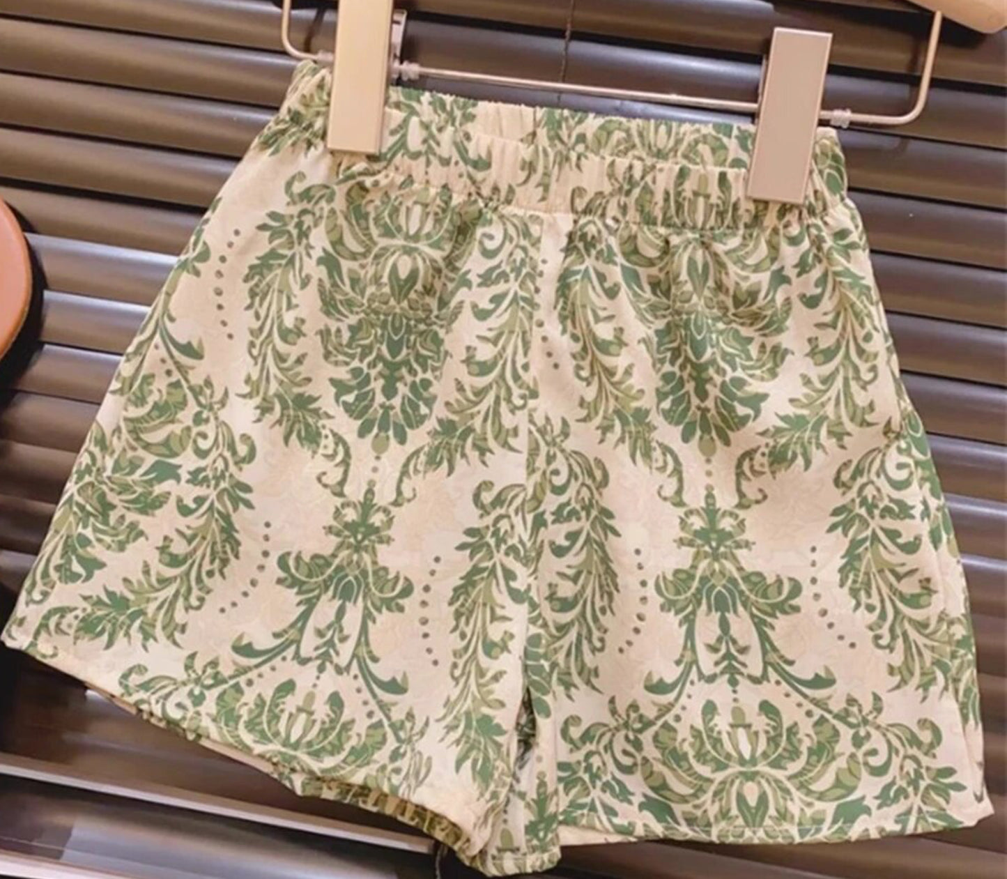 Green Toile Short Set, Outfit, girl, kids, clothing