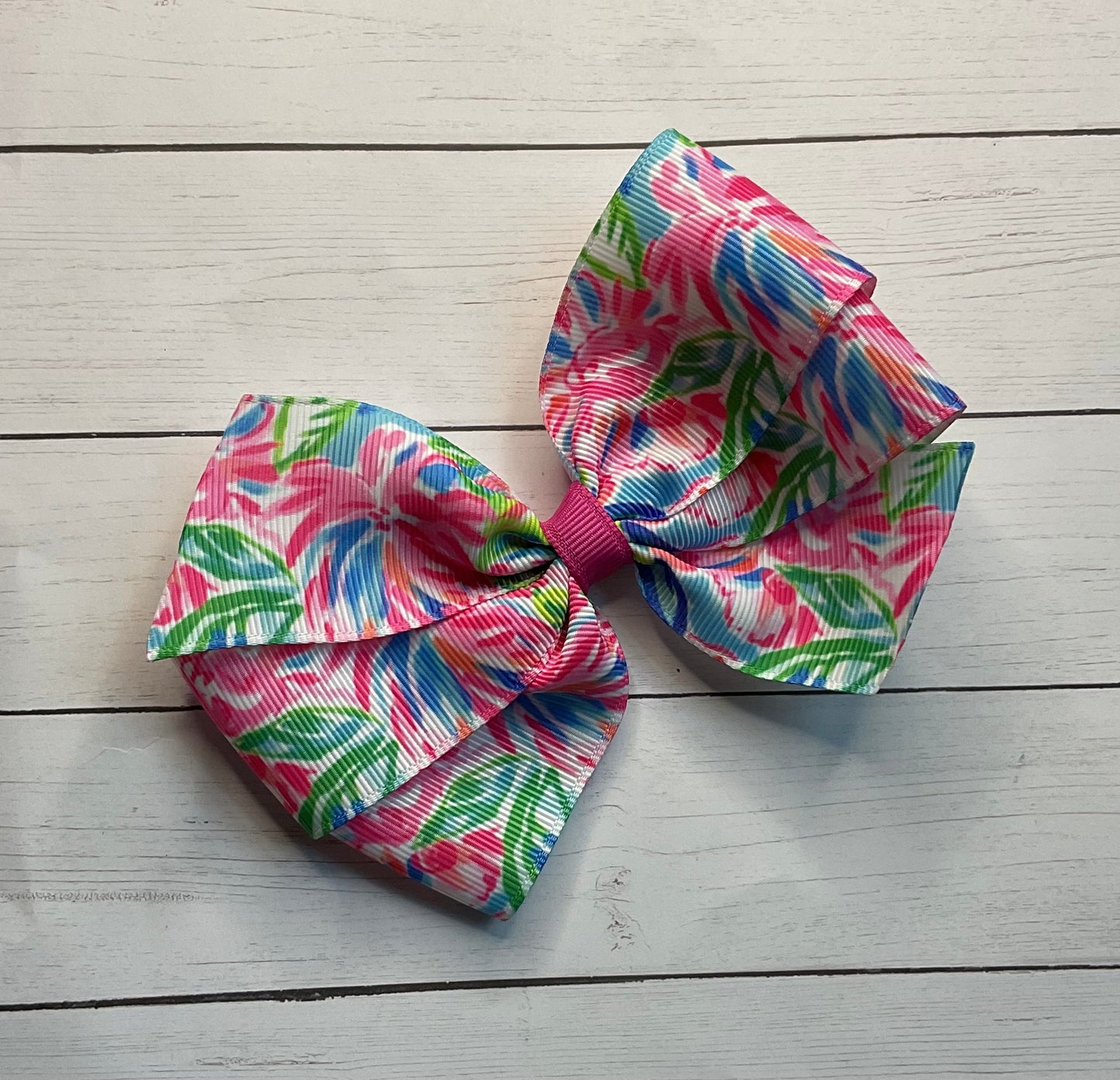 Colorful Blossom Preppy Hair Bow, girl, clip, totally