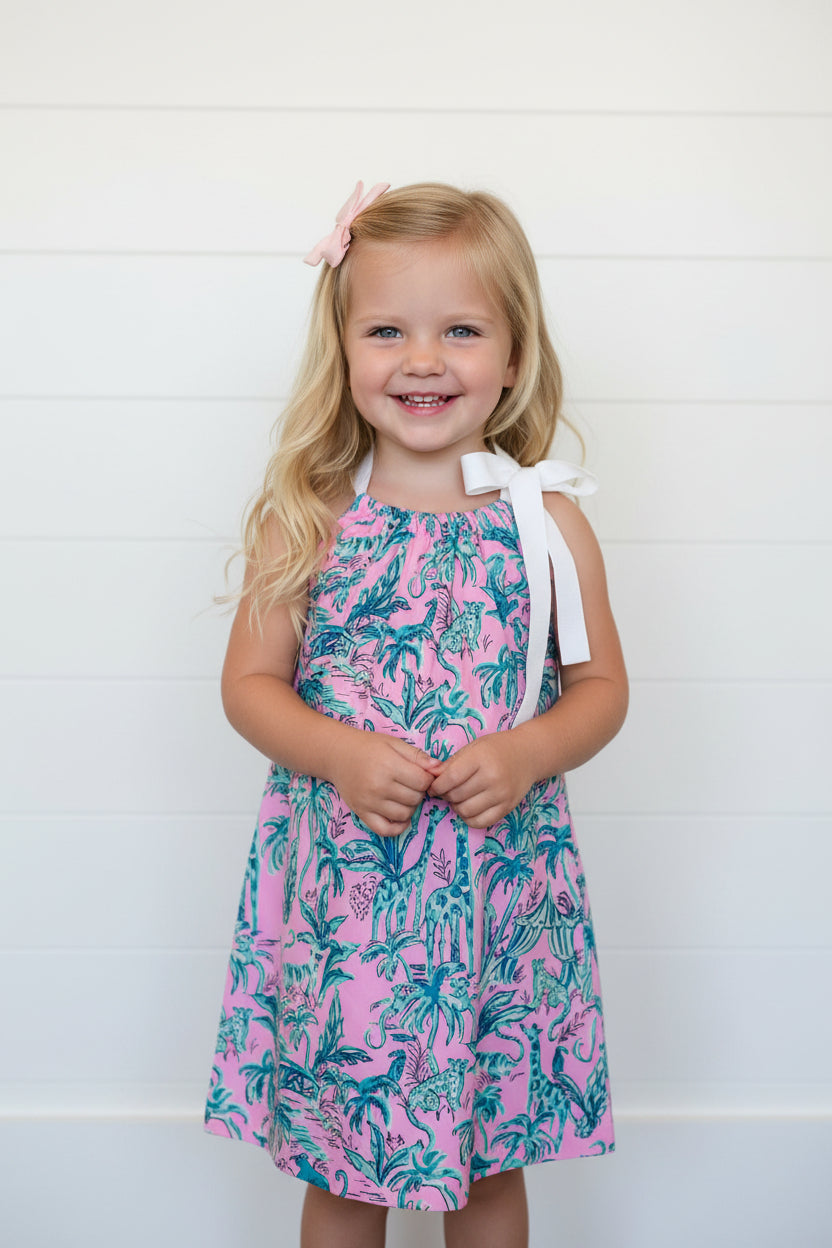 Safari Print Sundress, girl, kids, clothing, preppy, Out of Office / SALE