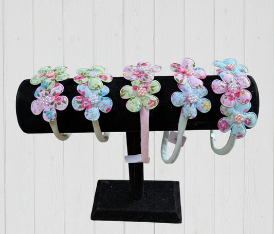 Cottage Chic Flower Nylon Stretch Headbands, girl, baby, child, shabby