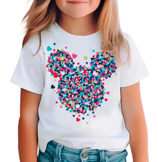 Colorful Hearts Mouse T-Shirt, kids, Disney, girl