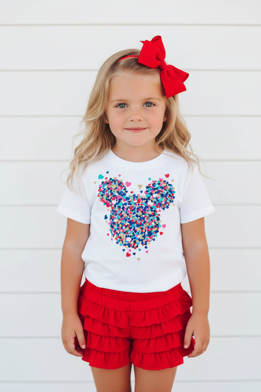 Colorful Hearts Mouse T-Shirt, kids, Disney, girl