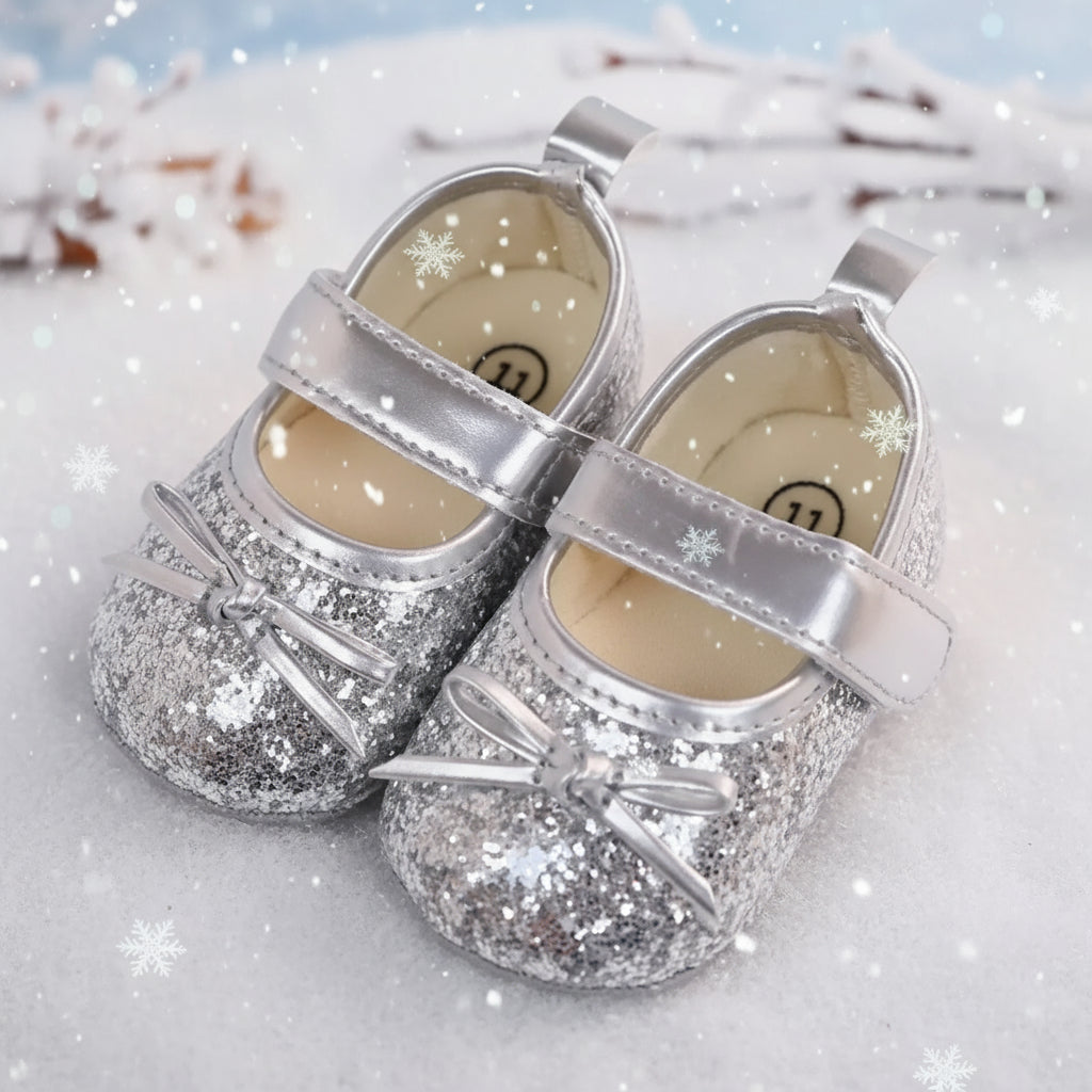 Silver Sequin Shoes, Walkers, Toddler, baby, girl, Wedding, holiday / DAY 5