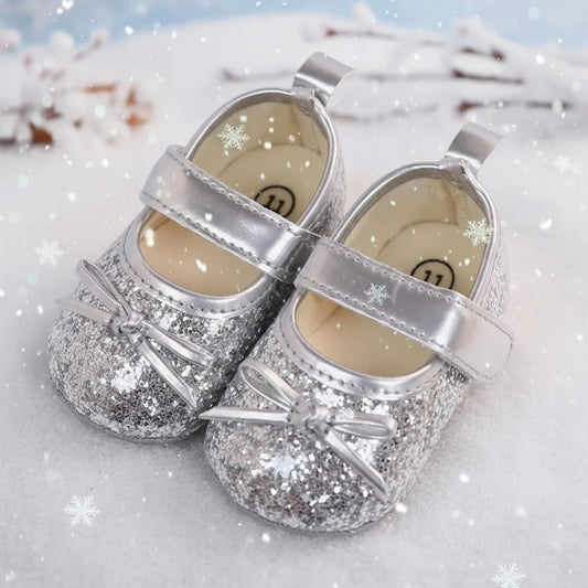Silver Sequin Shoes, Walkers, Toddler, baby, girl, Wedding, holiday / DAY 5