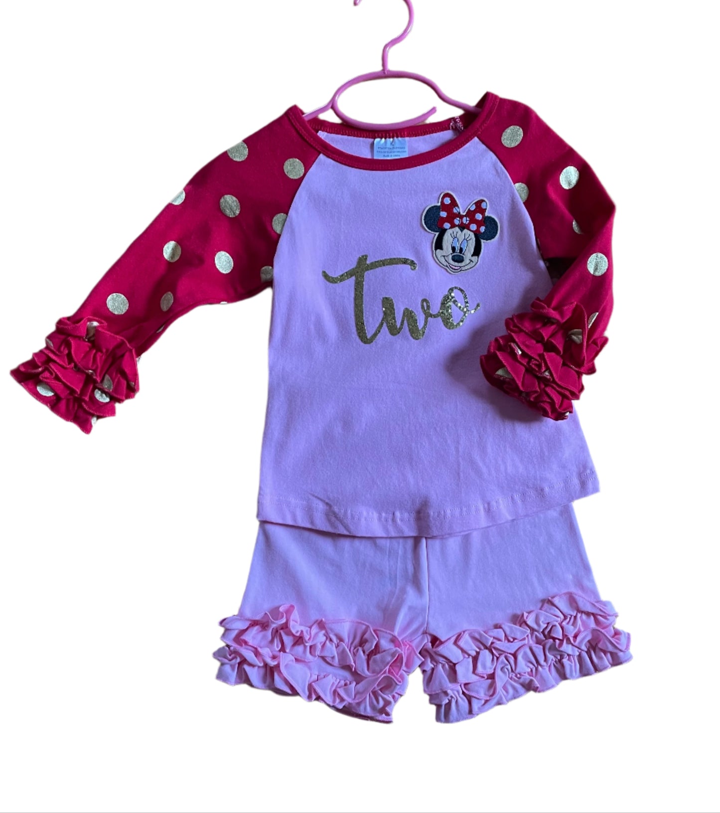 Polka Dot Minnie Ruffle Raglan, Two Birthday, girl, 2T, Disney / SALE