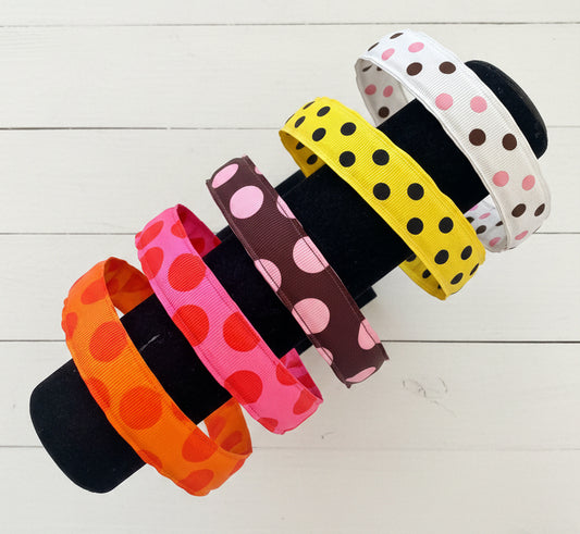 Polka Dot Print Headbands, Preppy, Adult, Kids