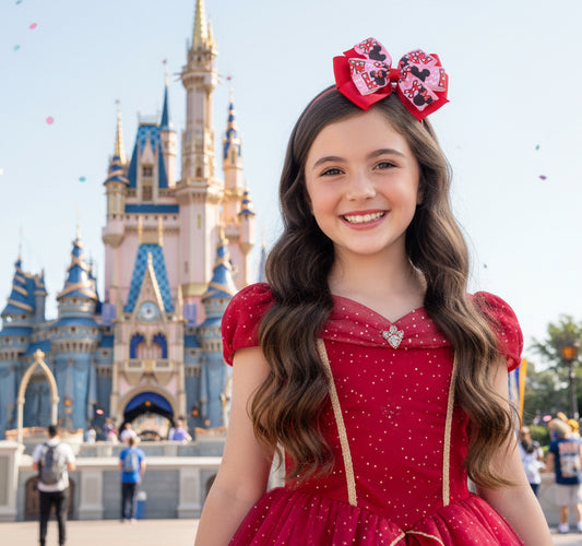 Love Minnie Hair Bow, clip, girl, Mouse, Valentine's