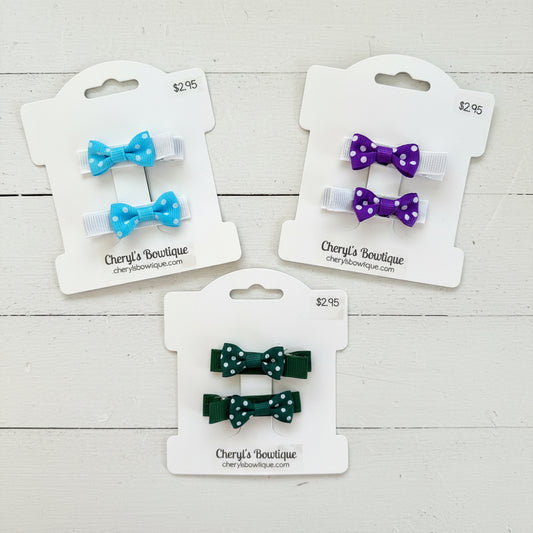 Bitty Hair Bow Polka Dot Sets - clip, girl, baby