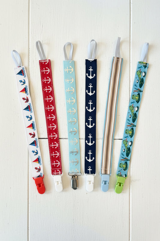 Beach Print Baby Pacifier Clip, binky, toddler, baby