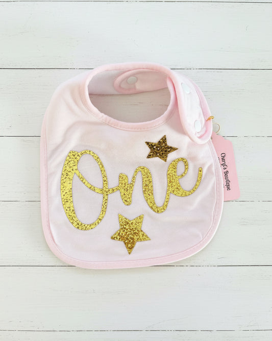 1st Birthday Bib in Pink, baby, toddler