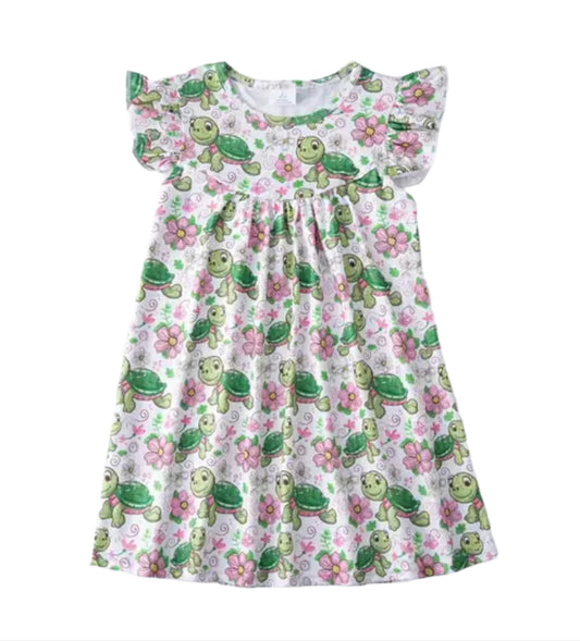 Preppy Turtle Dress, girl's, Milk Silk, kids, clothing, Summer, Back to School / SALE