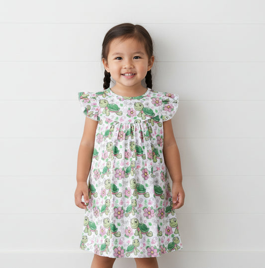 Girl's Sea Turtle Dress, girl's, Milk Silk, kids, clothing, Spring, Easter