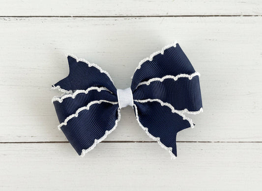 Navy Blue Mini Hair Bow, girl, kids, accessories, hair
