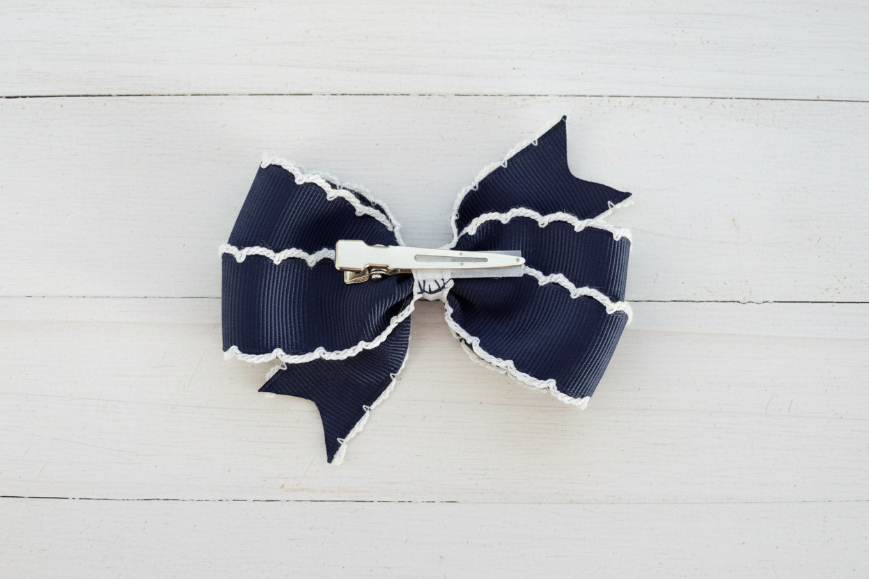 Navy Blue Mini Hair Bow, girl, kids, accessories, hair