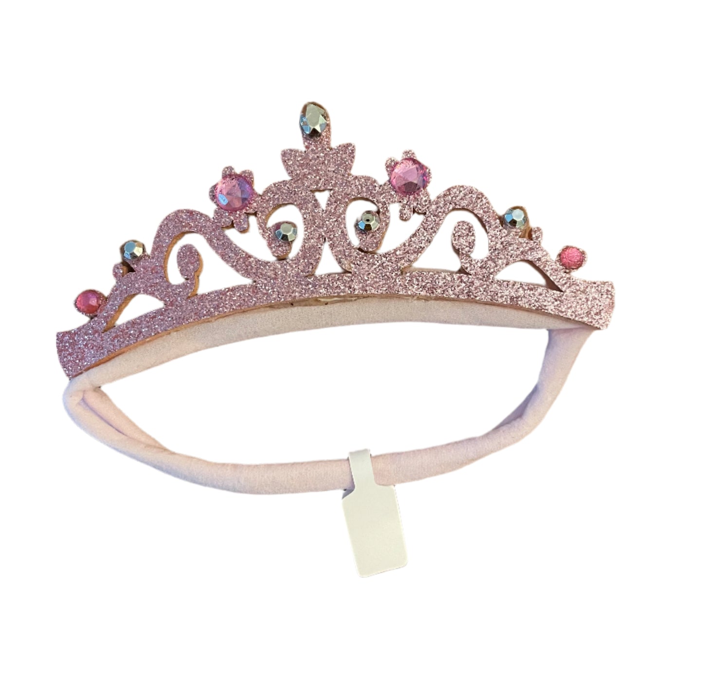 Glitter Princess Crown on Stretch Headband, birthday, girl, baby, pageant