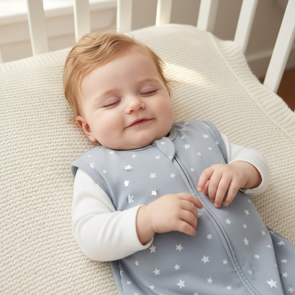 Gray Stars Sleeper Sack, gift, infant, Shower, unisex