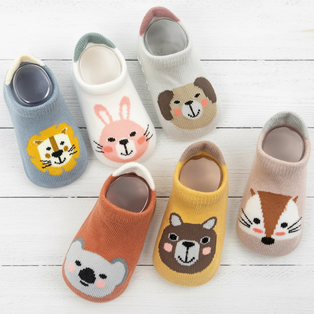 Baby Gripper Socks, animals, anti-slip, unisex