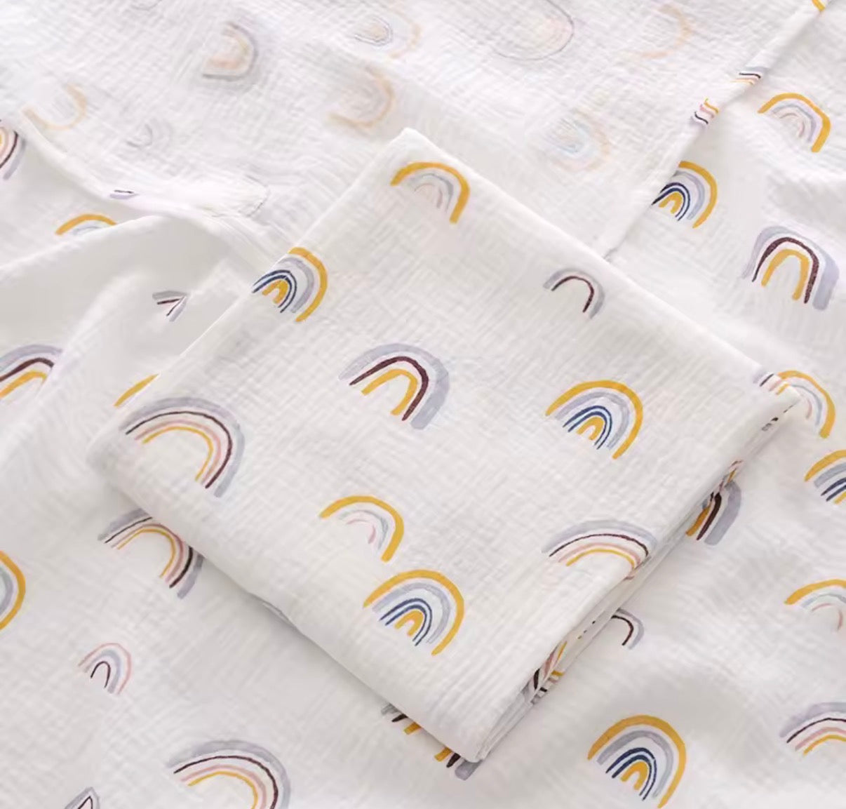 Rainbow Muslin Blanket, gift, infant, baby, Shower, unisex