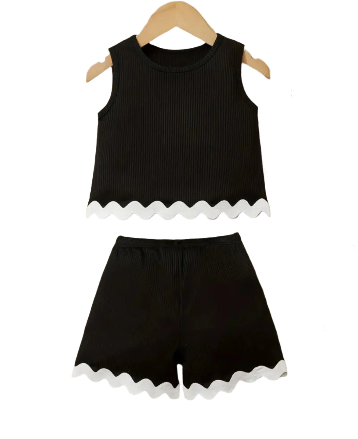 Black & White Short Set, girl, outfit, Spring, Summer, kids