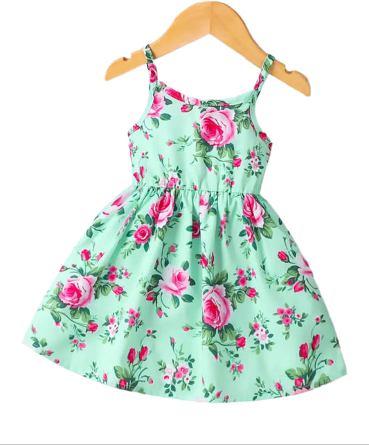 Mint Rose Sleeveless Dress, Infant, baby, girl, Spring, Summer - SALE