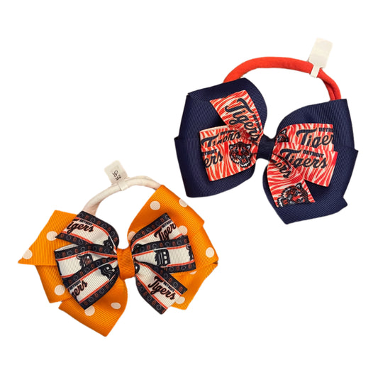 Detroit Tiger's Nylon Stretch Headband w/bow,  baseball, kids, teen, sports