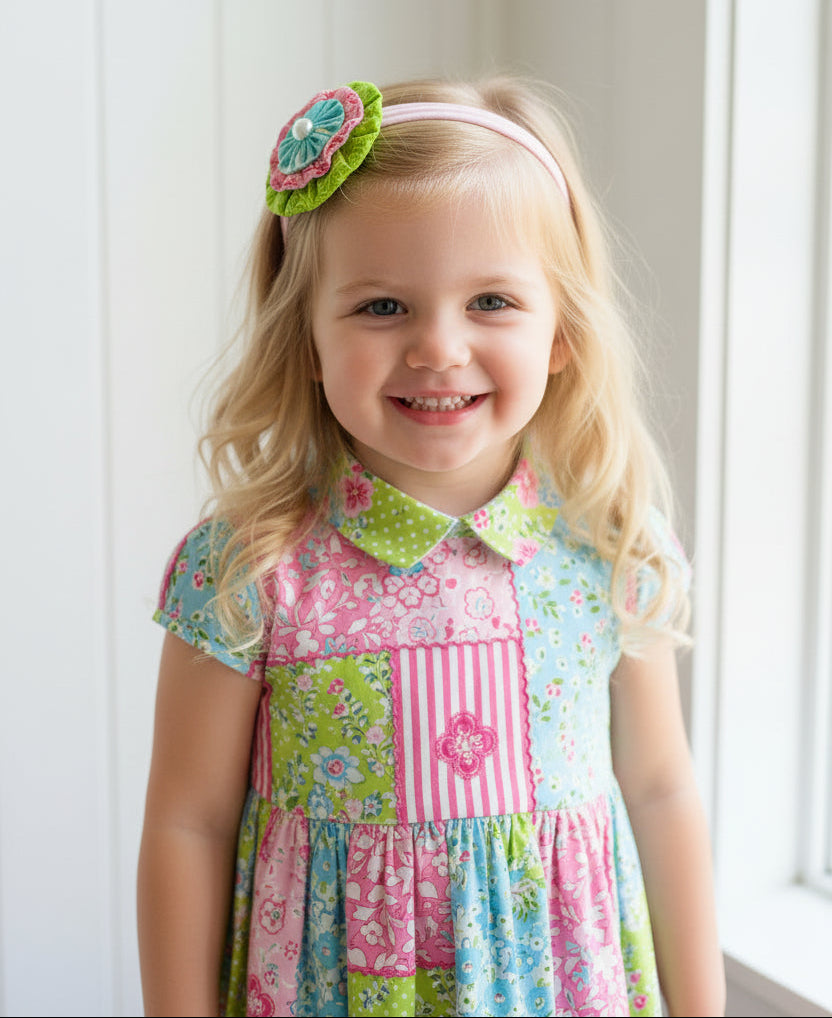 Shabby Flower Nylon Stretch Headbands - 11 styles, girl, baby, child