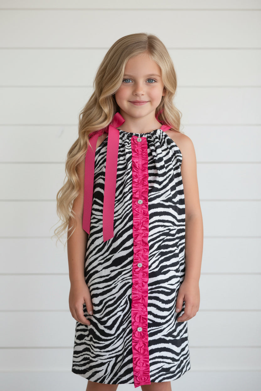 Zebra Print Dress, Sundress, girl, kids, handmade / $5 SALE