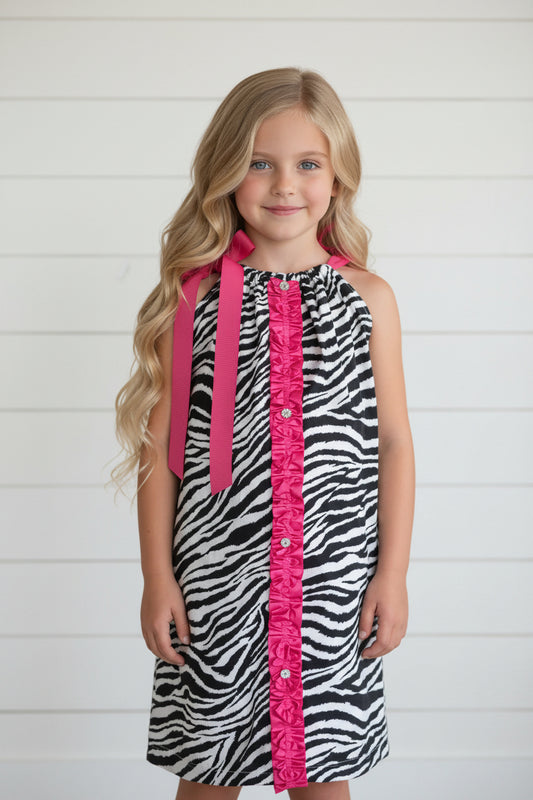 Zebra Print Dress, Sundress, girl, kids, handmade / $5 SALE
