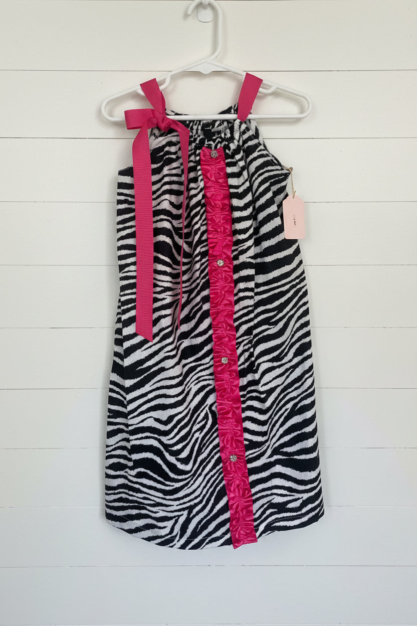 Zebra Print Dress, Sundress, girl, kids, handmade / $5 SALE