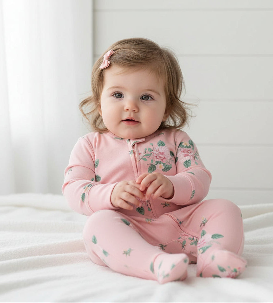 Pink Roses Baby Romper, gift, infant, Shower, girl